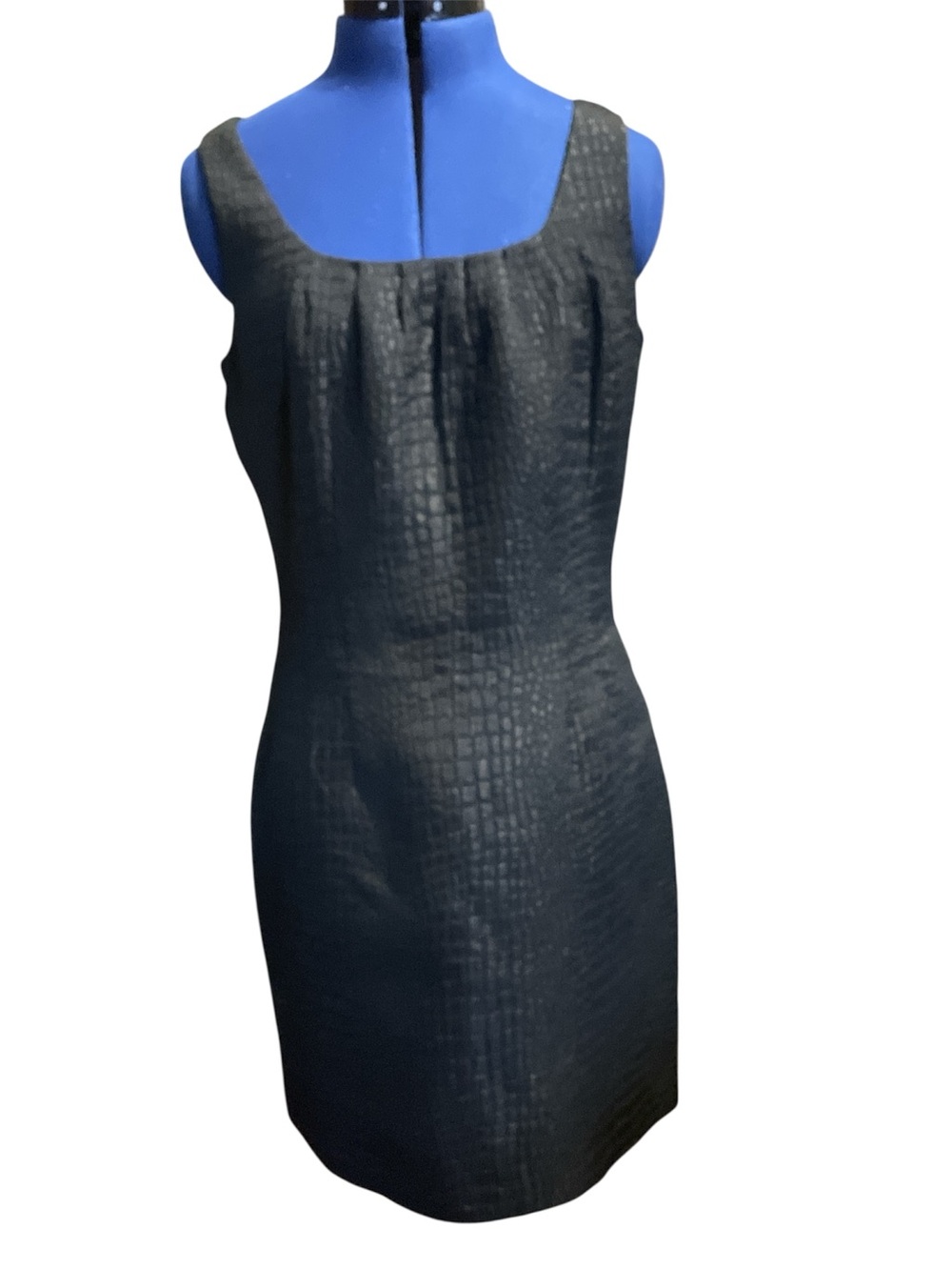 Tahari Black Textured Sleeveless Mini Dress